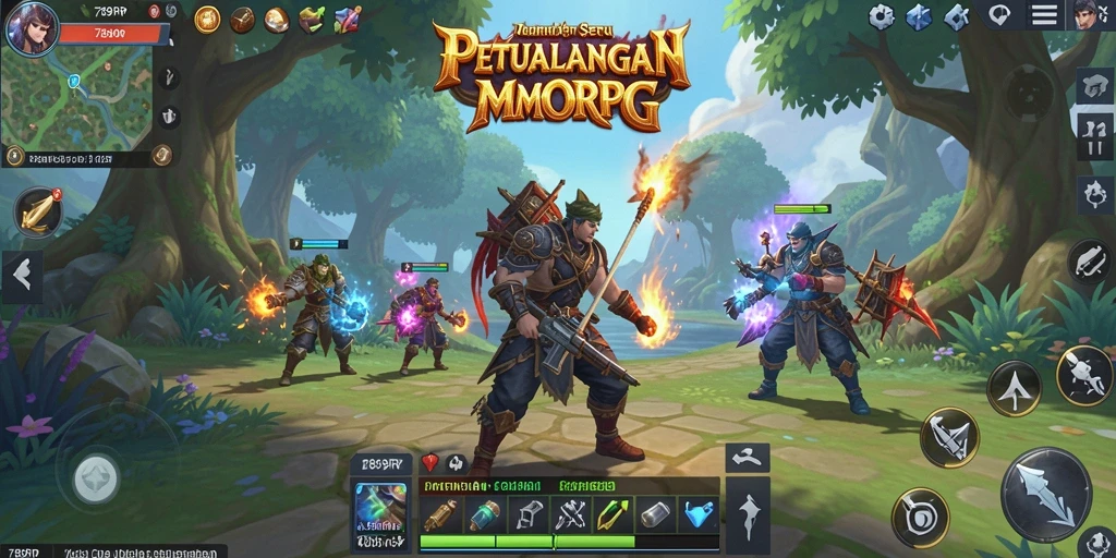 Tangkapan layar 789RP menunjukkan aksi pertarungan yang seru di dunia MMORPG.