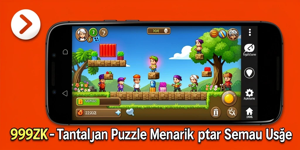 Screenshot gameplay 999ZK yang menampilkan tantangan Puzzle kreatif.