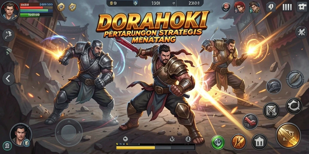 Tampilan gameplay DORAHOKI yang menegangkan dan strategis.