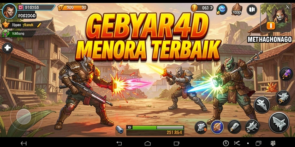 Tampilan menarik dari gameplay Tower Defense di GEBYAR4D.