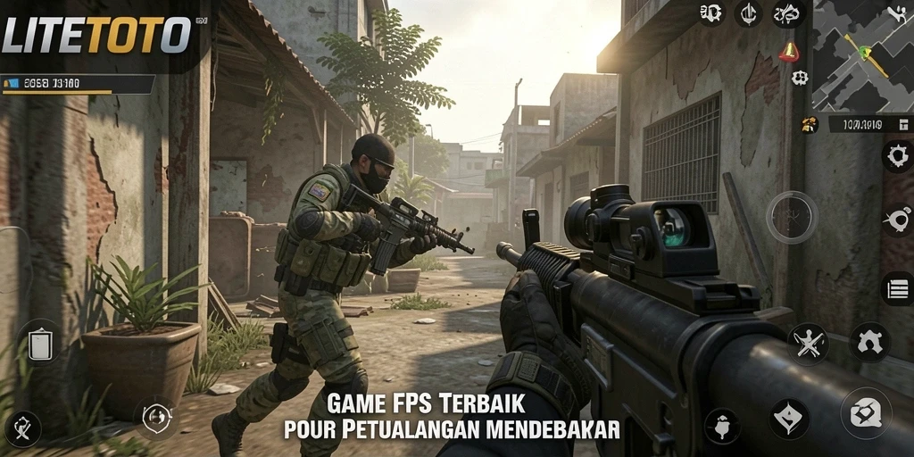 Tampilan gameplay mendebarkan dari LITETOTO dalam aksi tembak-menembak intens.