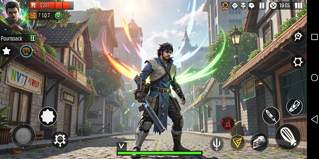 Tampilan utama gameplay NV77 dalam simulasi kreatif.