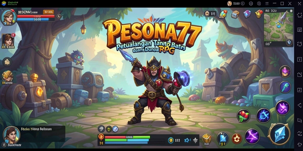 Tampilan utama gameplay PESONA77 yang menawan dengan petualangan RPG.