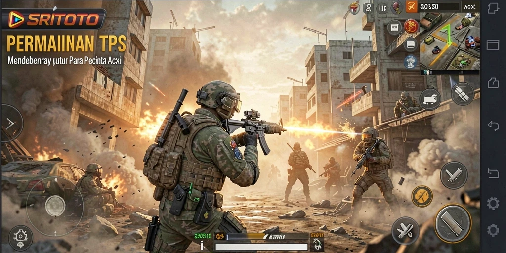 Tangkapan layar menampilkan aksi seru dalam gameplay TPS SRITOTO.