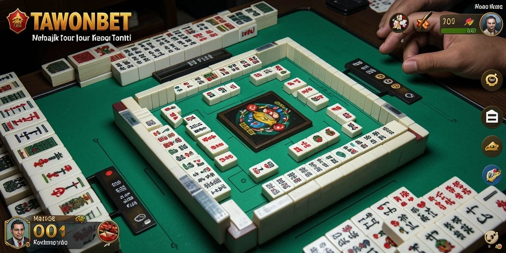 Screenshot gameplay TAWONBET yang menampilkan antarmuka Mahjong yang menawan.